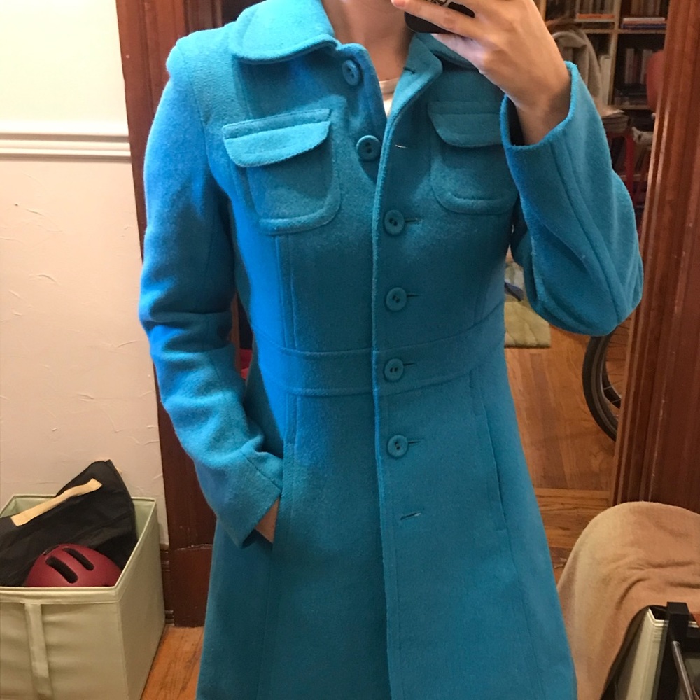 Vintage GAP bright blue wool coat